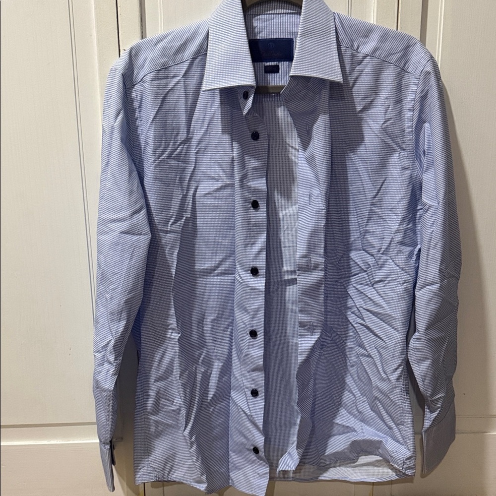 Men's Light Blue Dress Shirt - Tailored Spread Collar